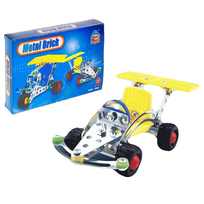 Конструктор металлический «Машина. Гонка», 68 деталей - Фото 1