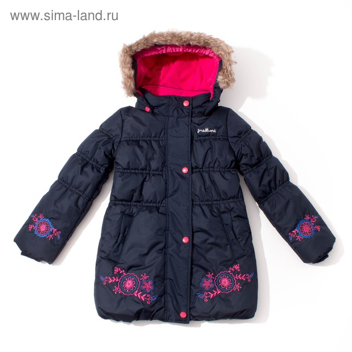 Пальто зимнее для девочки, рост 110 см, цвет тёмно-синий W17355 - Фото 1