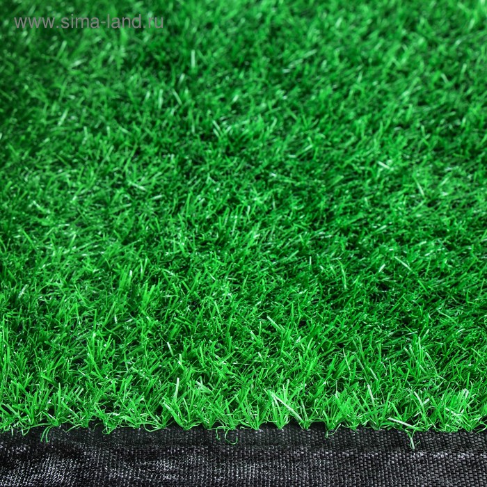 Газон искусственный, ландшафтный, ворс 20 мм, 2 × 10 м, тёмно-зелёный - Фото 1