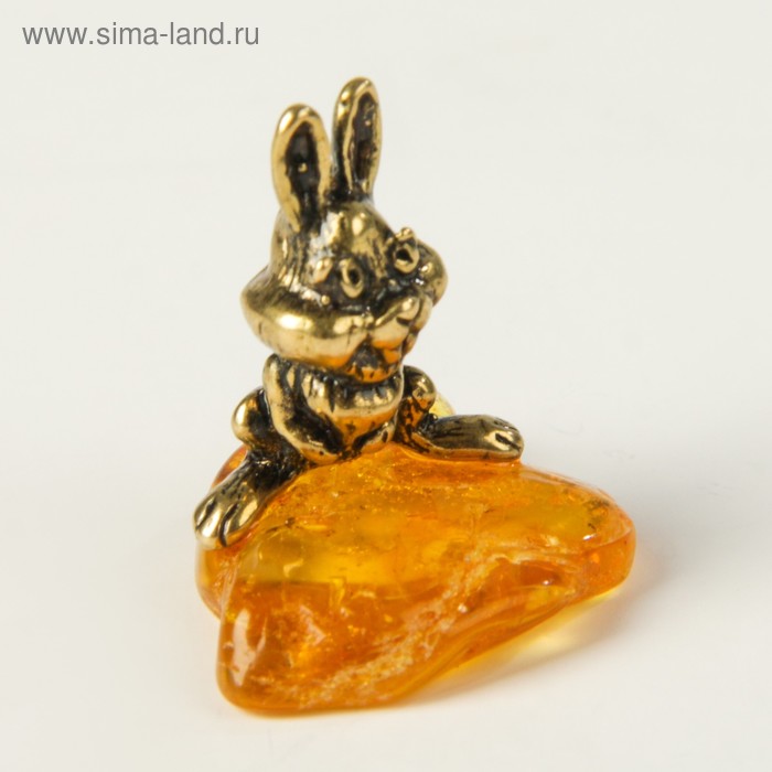 Сувенир «Кролик», натуральный янтарь - Фото 1