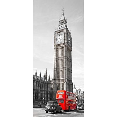 Фотообои "Красный автобус в Лондоне" С-024 (1 полотно), 95x220 см