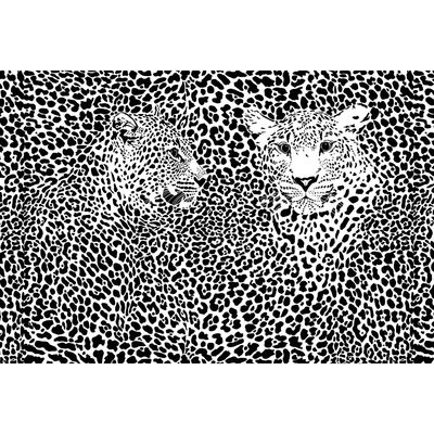 Фотообои "Черно-белые леопарды" M 604 (2 полотна), 200х135 см