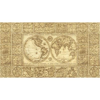 Фотообои "Старинная карта в орнаменте" 2-А-230 (1 полотно), 270x150 см