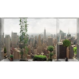 Фотообои "Мегаполис за окном" 2-А-283 (1 полотно), 270x150 см