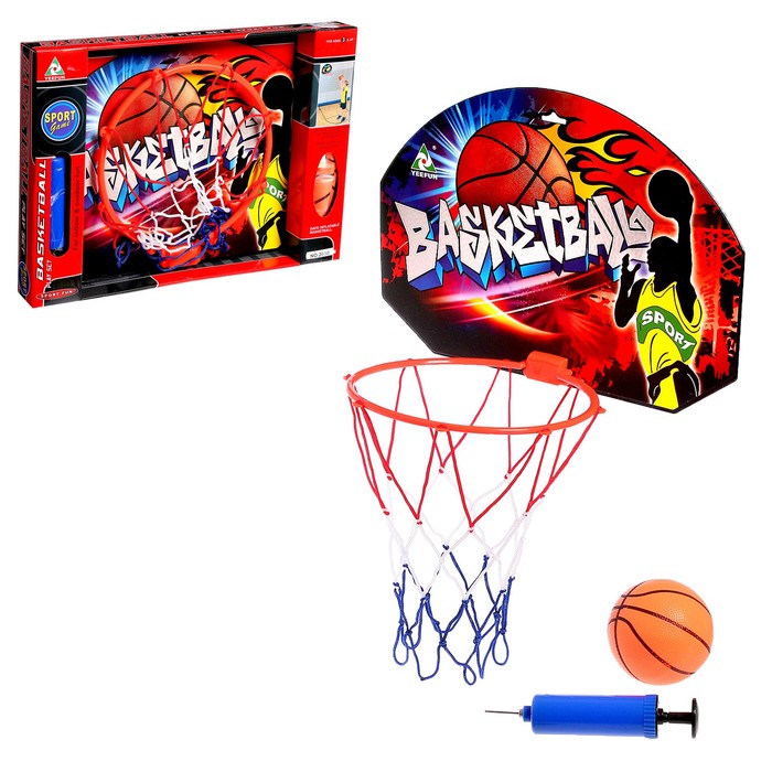 Баскетбольный набор «Штрафной бросок», с мячом, диаметр мяча 12 см, диаметр кольца 23 см. - Фото 1