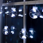 УЦЕНКА Гирлянда «Бахрома» 2.4×0.7 м с насадками «Шарики», IP20, 108 LED, 220 В, 8 режимов, прозрачная нить, свечение белое 2881390