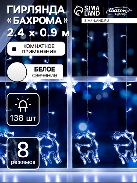 {{photo.Alt || photo.Description || 'Гирлянда «Бахрома» 2.4 × 0.9 м с насадками «Олень», IP20, прозрачная нить, 138 LED, свечение белое, 8 режимов, 220 В, УЦЕНКА'}}