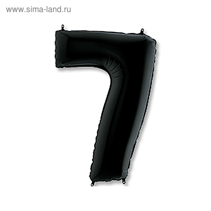 Шар фольгированный 40" «Цифра 7», цвет чёрный - Фото 1