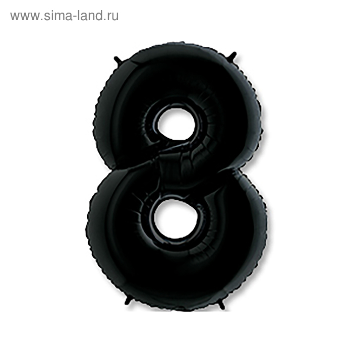 Шар фольгированный 40" «Цифра 8», цвет чёрный - Фото 1