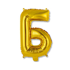 Шар фольгированный 14" "Буква Б", индивидуальная упаковка, цвет золотой - Фото 1
