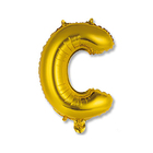 Шар фольгированный 14" "Буква С", индивидуальная упаковка, цвет золотой - Фото 1