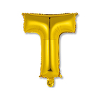 Шар фольгированный 14" "Буква Т", индивидуальная упаковка, цвет золотой - Фото 1