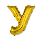 Шар фольгированный 14" "Буква У", индивидуальная упаковка, цвет золотой - Фото 1