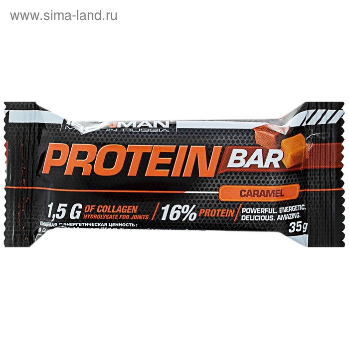 Протеиновый батончик IRONMAN Protein Bar с коллагеном, карамель, спортивное питание, 35 г - Фото 1