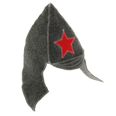 Банная шапка "Будёновка", фетр серый ПРОМО