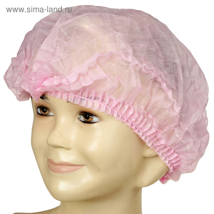 Медицинская шапочка Шарлотта Elegreen, розовая, 10 г/м2, 100 шт. - Фото 1