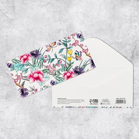 Конверт для денег «Тропические цветы», 16,5 × 8 см (10 шт)