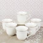 Сервиз чайный «Текстура», 12 предметов: чашка d=8,5 см, блюдце d=14 см - Фото 1