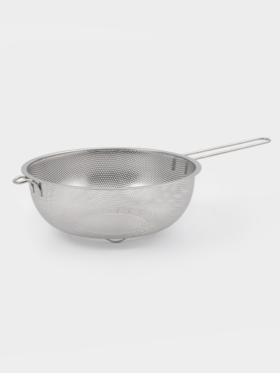 Дуршлаг Доляна «Марко», d=25 см, 43.5×25×9 см, длинная ручка, нержавеющая сталь, хромированный