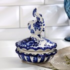 Икорница фарфор гжель «Рыбка» - Фото 2