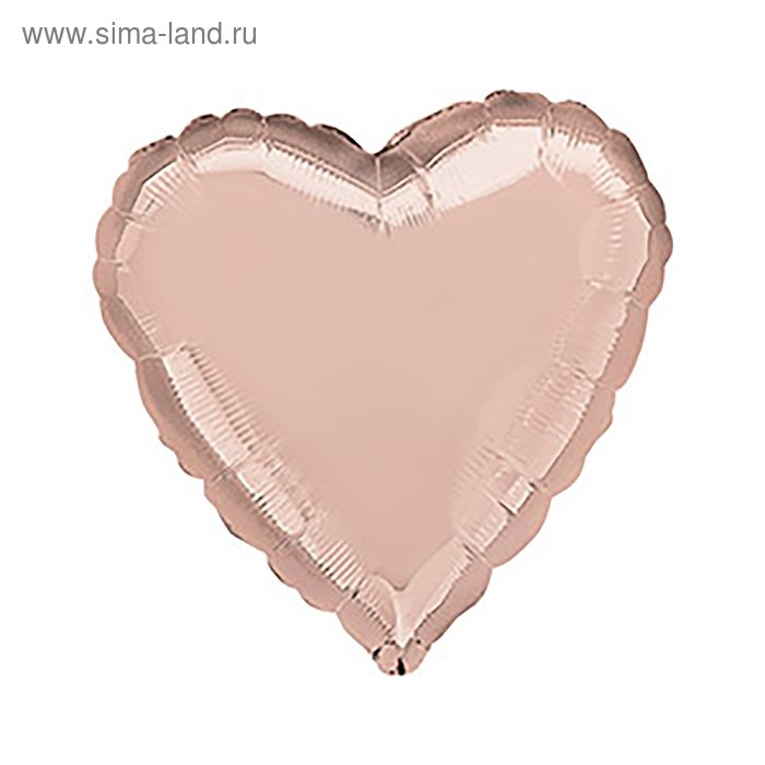 Шар фольгированный 18" "Сердце", металл, розовое золото - Фото 1