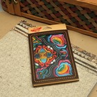 Обложка для паспорта "Вышивка на чёрном", разноцветный - Фото 4