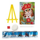 Алмазная мозаика с частичным заполнением на подставке «Котик», 13×19 см, картон - Фото 3