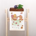 Полотенце махровое " Собачка в корзинке", цв оранжевый 25х50 см, хл100, 380 г/м - Фото 1
