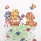 Полотенце махровое " Собачка в корзинке", цв розовый 25х50 см, хл100, 380 г/м - Фото 2