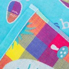 Полотенце махровое "Заяц Кубики" (голубой), 25х50 см, хл100, 380 г/м - Фото 3