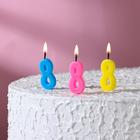 Свеча в торт на шпажке, цифра 8, МИКС, 4.5х2.5 см - Фото 5