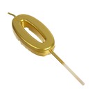 Свеча в торт на шпажке «Цифра 0», золотая, 4.5×2.5 см - Фото 4