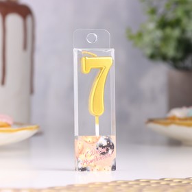 Свеча в торт на шпажке «Цифра 7», золотая, 4.5?2.5 см (комплект 4 шт)