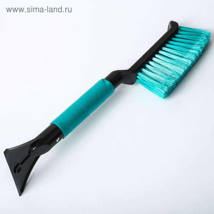 УЦЕНКА Щетка сметка, со скребком, «Black&Blue» ВВ1004, поролоновая ручка, 42 см, МИКС, - Фото 1