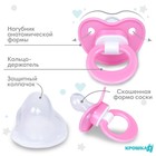 Соска - пустышка ортодонтическая Крошка Я, силикон, от 6 мес., с колпачком, розовый - Фото 2