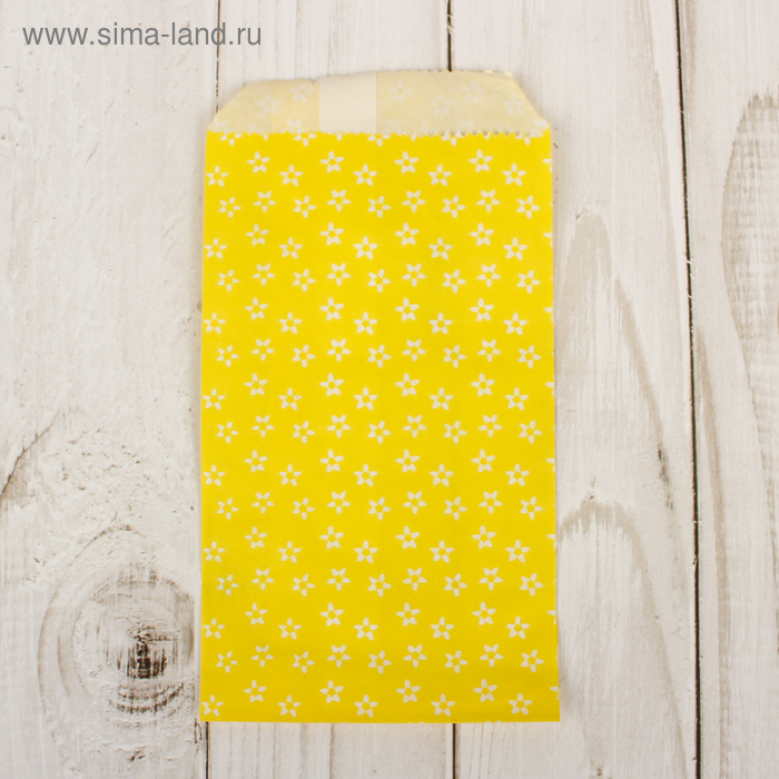 Пакет фасовочный "Цветочки на желтом", 8 х 15 см - Фото 1