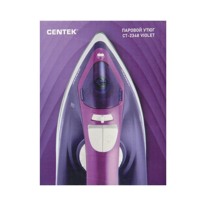 Утюг Centek CT-2348, 1300-1800 Вт, керамическая подошва, 200 мл, фиолетовый - фото 51496608