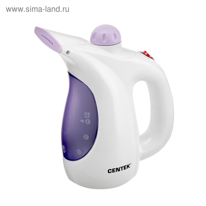 Отпариватель Centek CT-2380, ручной, 800 Вт, 330 мл, 15 г/мин, шнур 2 м, бело-фиолетовый - Фото 1