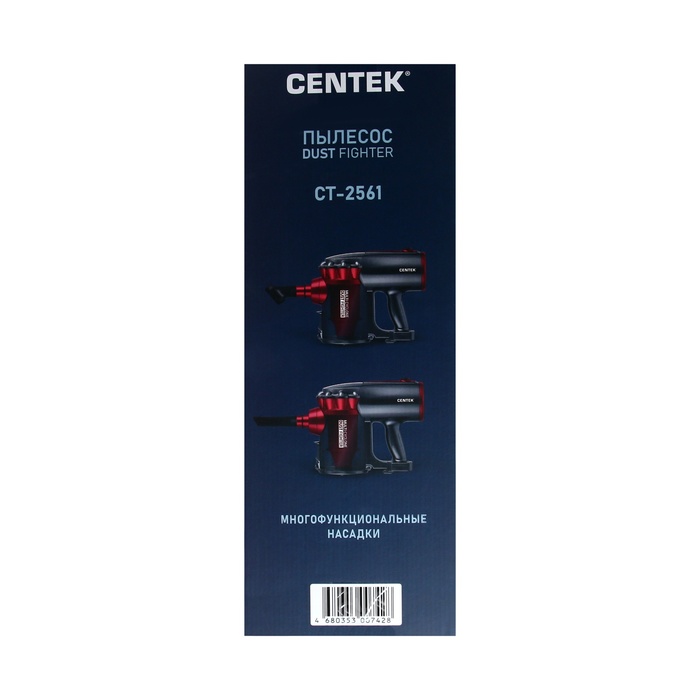 Пылесос Centek CT-2561, вертикальный, 1000/150 Вт, 0.5 л, чёрно-красный - фото 51543146