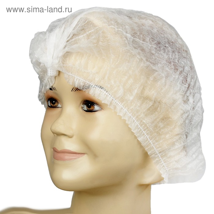 Шапочка медицинская «Шарлотта» 12 г/м² белая 50 шт./уп - Фото 1
