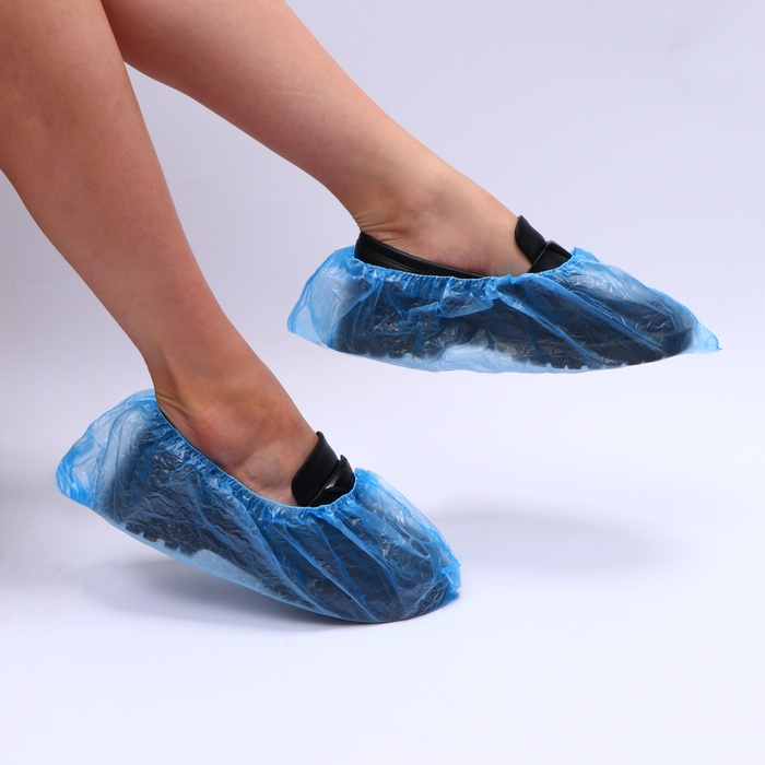 Бахилы медицинские синие 400*150мм 28 мкр 3,2 гр 25 пар/уп - Фото 1