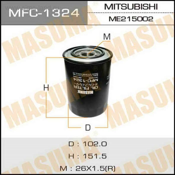 Фильтр масляный "MASUMA" MFC1324 - Фото 1