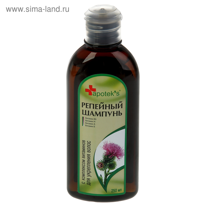 Шампунь Apotek`s репейный с комплексом витаминов для укрепления волос, 250 мл - Фото 1