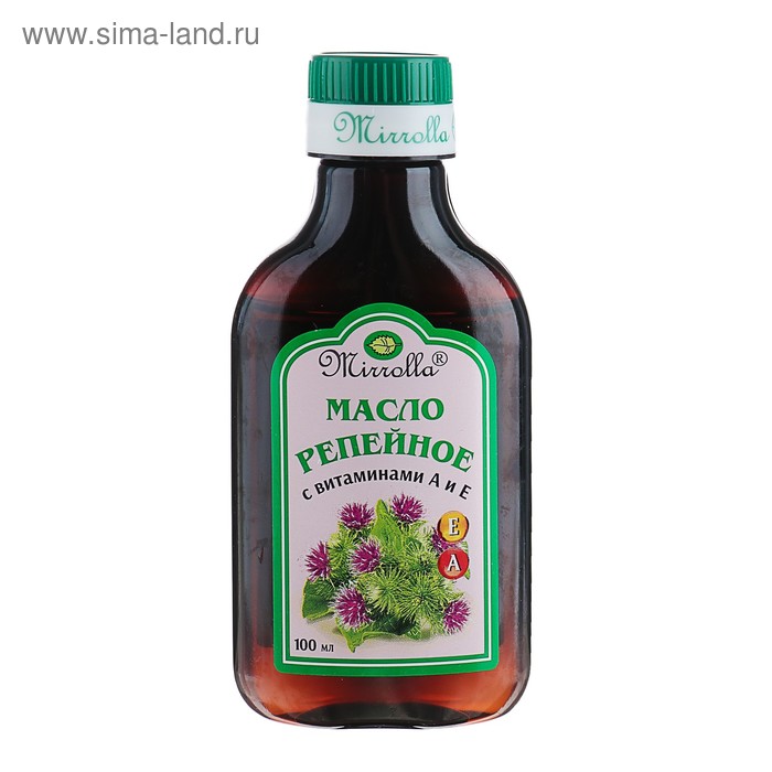 Репейное масло Mirrolla с витаминами А и Е, 100 мл - Фото 1