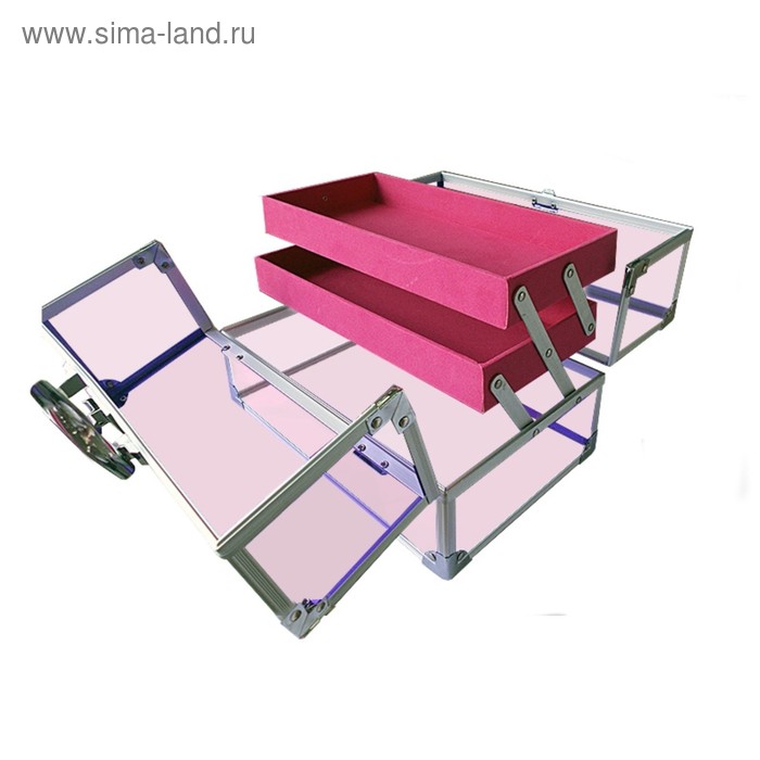 Кейс для косметических принадлежностей, 270x170x175 мм, цвет розовое стекло - Фото 1