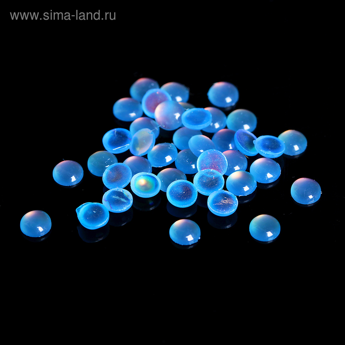 Бусины для декора, 4 мм, цвет голубой - Фото 1