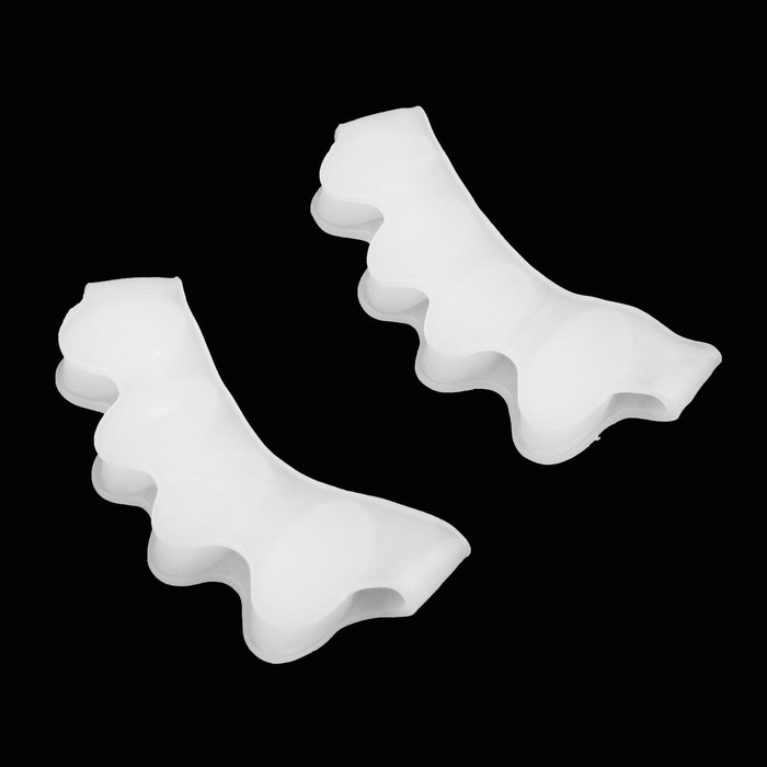Корректоры - разделители для пальцев ног, 4 разделителя, силиконовые, 8 × 3 см, пара, цвет белый - фото 1925865561