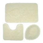 Набор ковриков для ванной и туалета Доляна «Пушистик», 3 шт, 32×40, 40×50, 50×80 см цвет белый - Фото 2