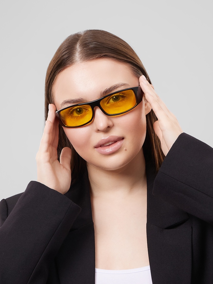 Очки для водителя «Мастер К. Прямоугольные», линза 14×4 см, чёрные - Фото 1