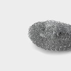 Губка для посуды Доляна, металлическая, 9×9×2 см - Фото 3